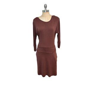 Prana Simone Plum Low-Cut Back Jersey-Knit A-Line Dress Small NWT